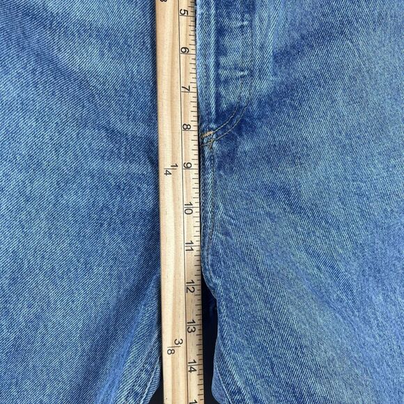 Agolde Jeans Women 25 Blue Denim Medium Wash Straight Leg 90s Distressed Raw Hem - Picture 11 of 11